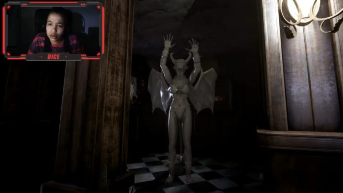 A gamer named Dice investigates a demonic statue in Livescreamers
