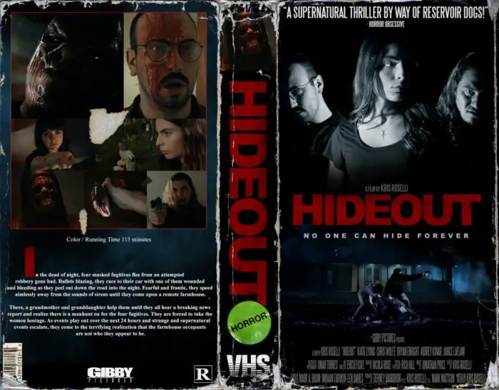VHS cover art for Hideout