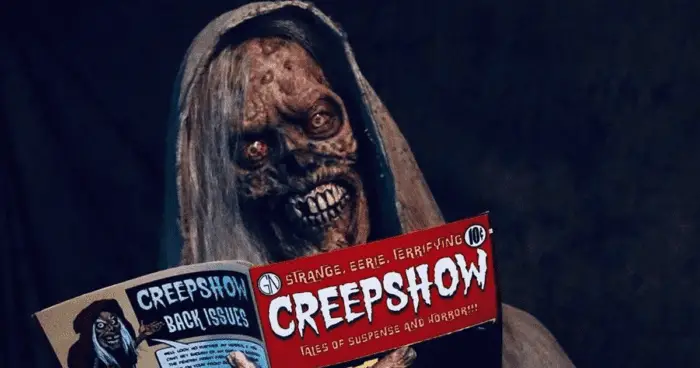 The Creepshow Creep casually reading a Creepshow comic.
