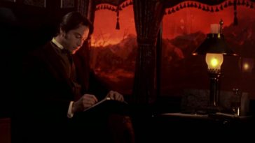 Jonathan Harker (Keanu Reeves) writes in his journal in Bram Stoker's Dracula