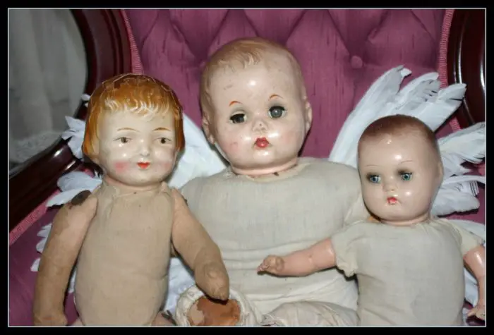A trio of vintage baby dolls.