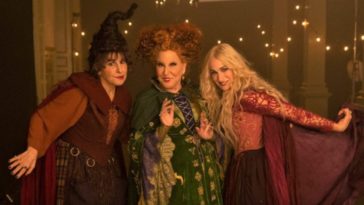 Kathy Najimy, Bette Midler, and Sarah Jessica Parker as The Sanderson Sisters in Hocus Pocus 2