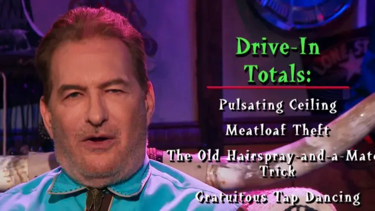 Joe Bob Briggs listing the drive-in totals for Housebound