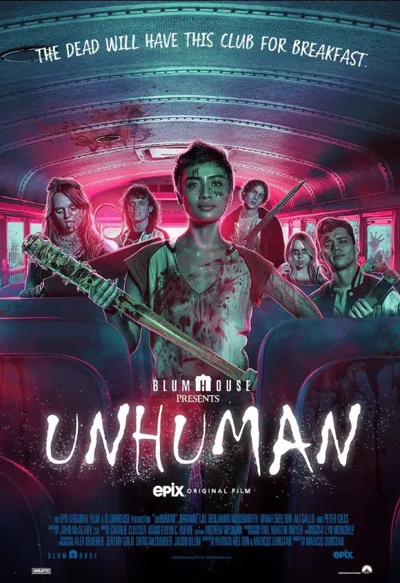 The Unhuman poster students weilding weapons on a school bus