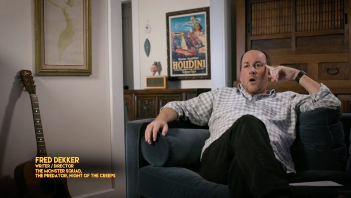 Fred Dekker, Writer/Director who's worked on "The Monster Squad" (1987), "The Predator" (2018), and “Night of the Creeps" (1986), speaks in the documentary, "Wolfman's Got Nards" (2018).