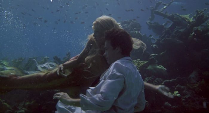 Tom Hanks and Daryl Hannah in a scene from the 1984 film Splash.