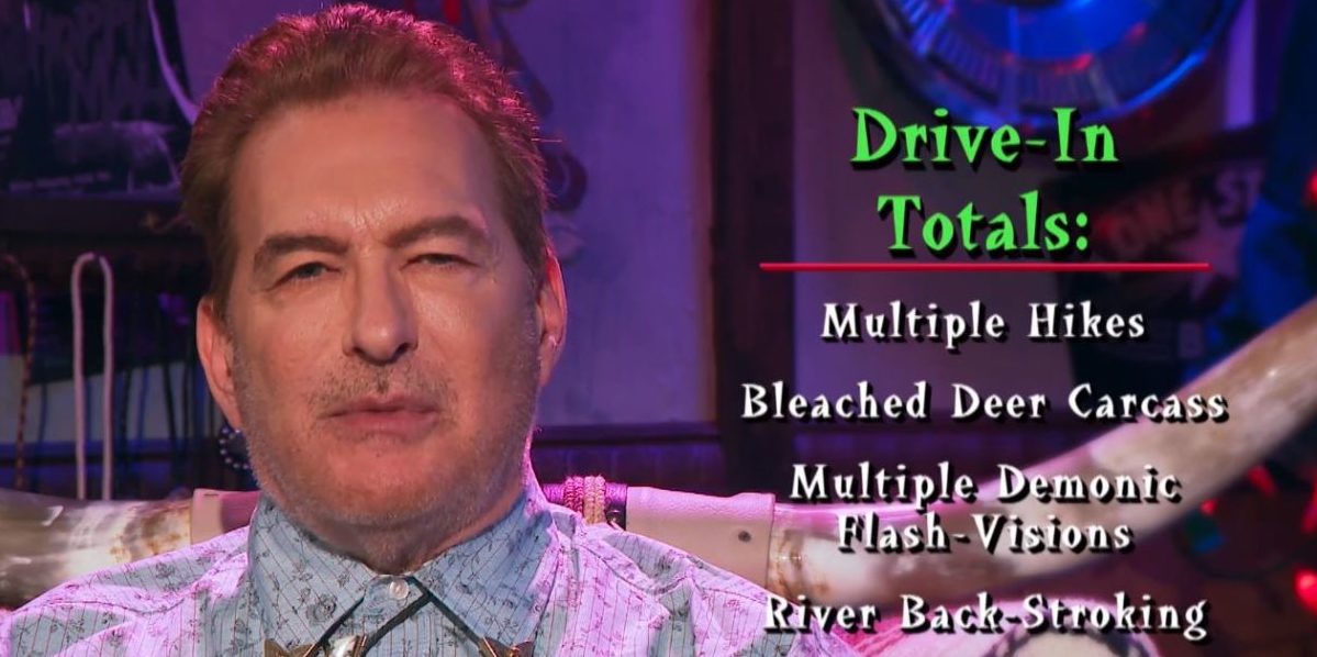 Joe Bob lists the Drive-In Totals for Hellbender.