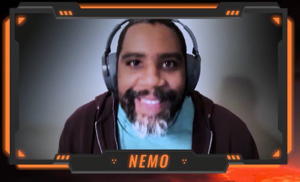 Nemo sits looking at the camera in test footage from Michelle Iannantuono's Livescreamers