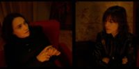 Beatrice Dalle and Charlotte Gainsbourg converse in Lux Aeterna