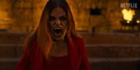 A vampire looking scary