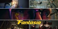 Images (clockwise from top) from Deadstream, Vesper, The Artifice Girl, Dark Glasses, and Huesera with the Fantasia banner over them