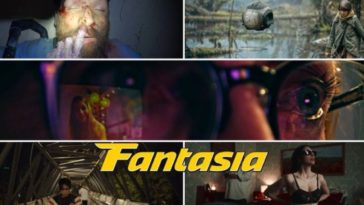 Images (clockwise from top) from Deadstream, Vesper, The Artifice Girl, Dark Glasses, and Huesera with the Fantasia banner over them