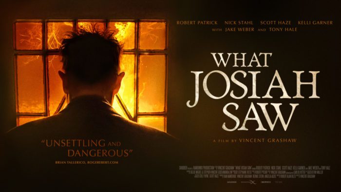 What Josiah Saw banner poster shows Josiah from the back looking out of a window
