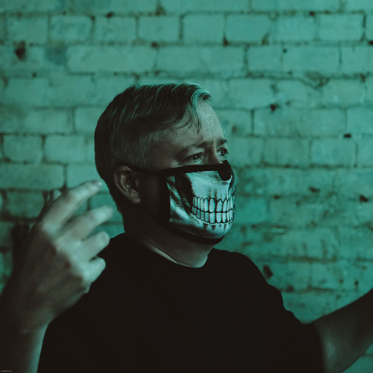 Andy Edwards, director, on the set of Midnight Peepshow