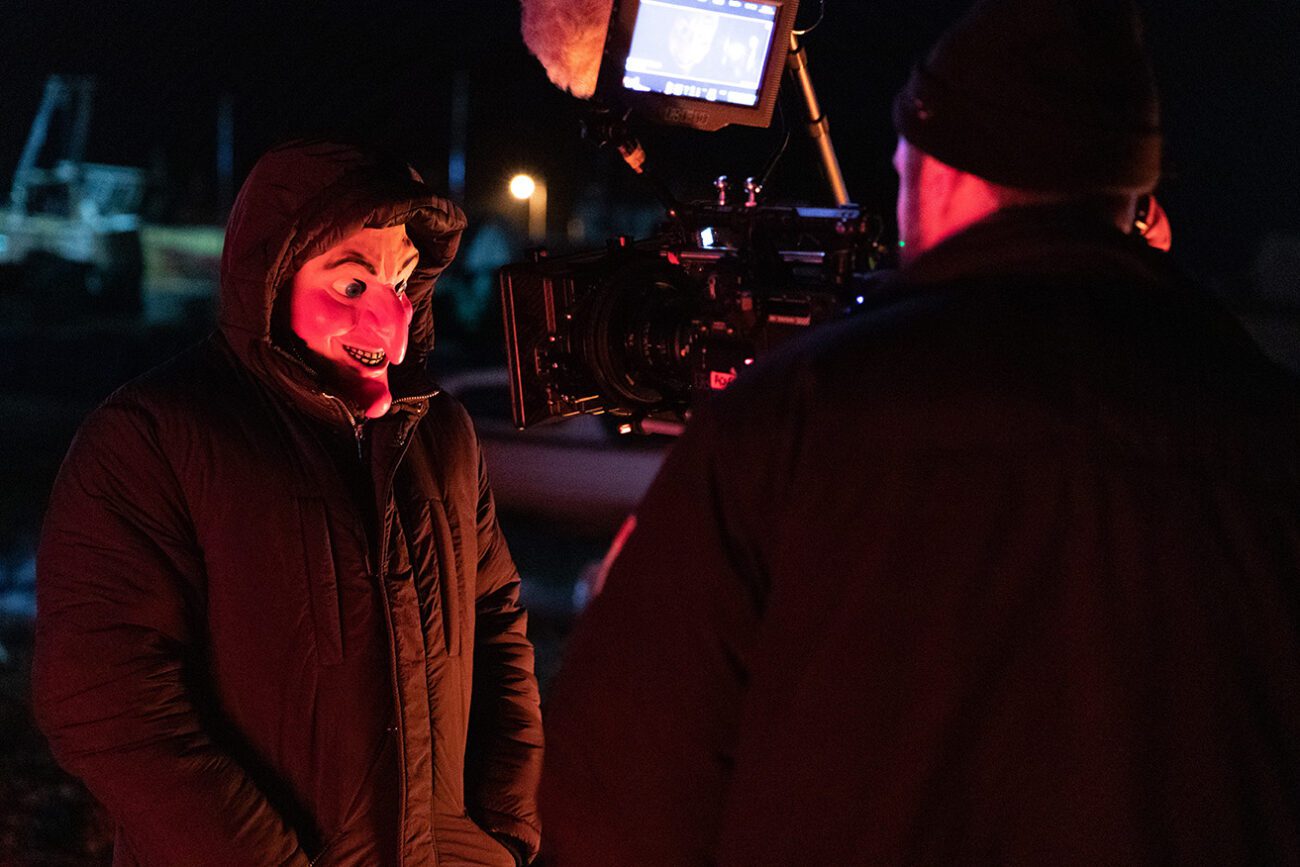 Mark Sears as Mr Punch, ready for a close-up, on the set of Punch