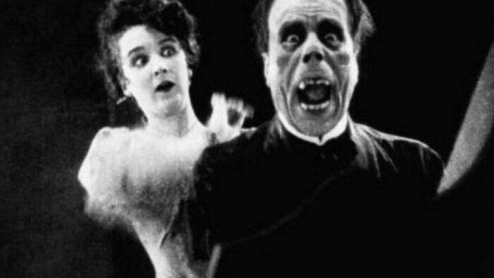 Lon Chaney Sr. as the Phantom of the Opera, his masked removed for the first horrifying reveal