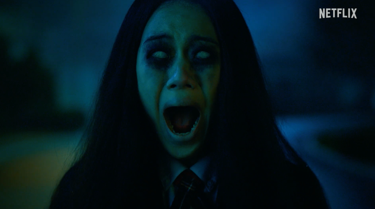 A scary ghost screaming
