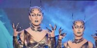 The Boulet Brothers dressed as alien queens