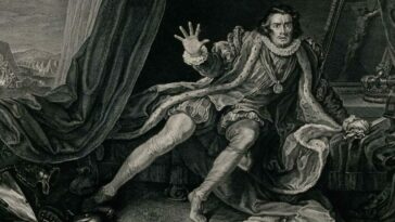 King Richard III awakes and recoils from his vision of angry judgmental ghosts.