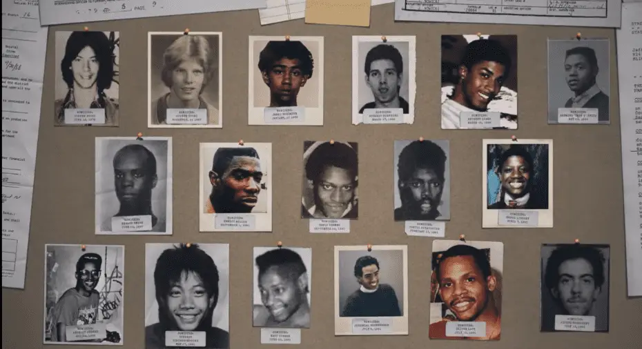 A screenshot of the victims in Conversations with a Killer: The Jeffrey Dahmer Tapes