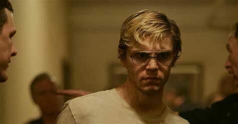 A screenshot of Evan Peters playing Dahmer