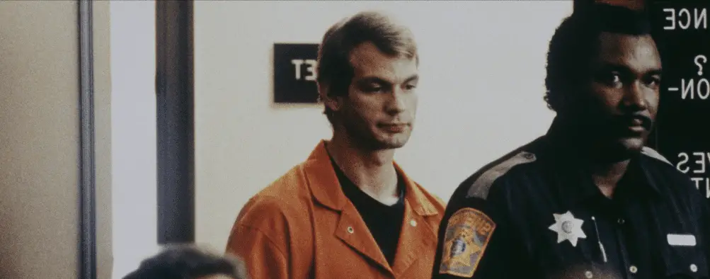 A screenshot of Dahmer in Conversations with a Killer: The Jeffrey Dahmer Tapes