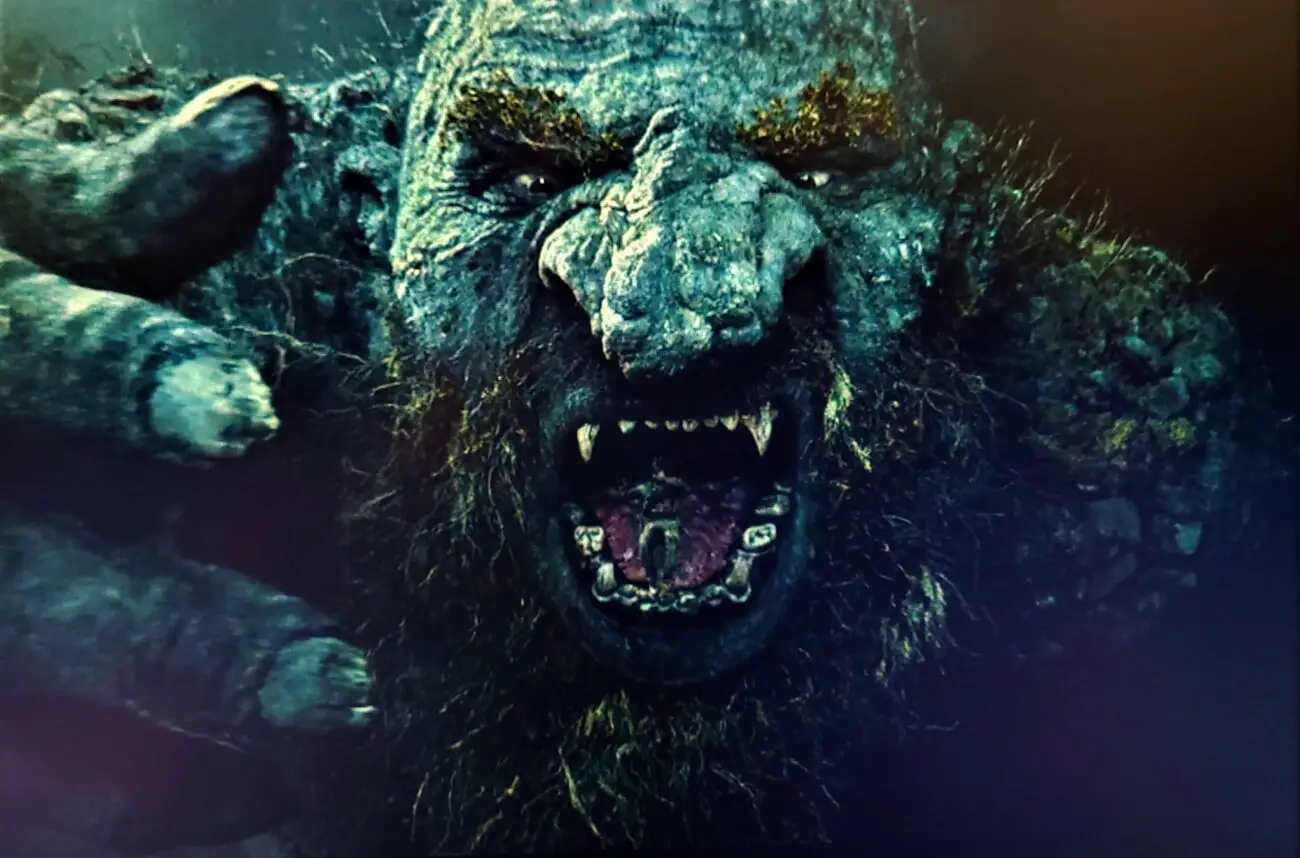 Titular monster in Troll swallowing a hapless soldier whole.