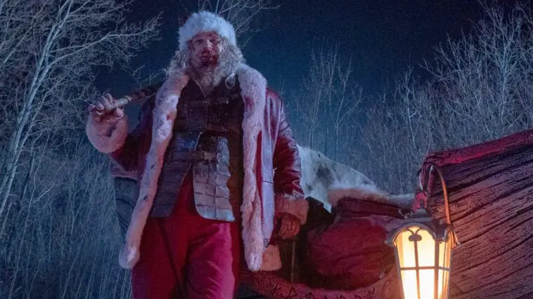 Santa looking bloody and ready to fight