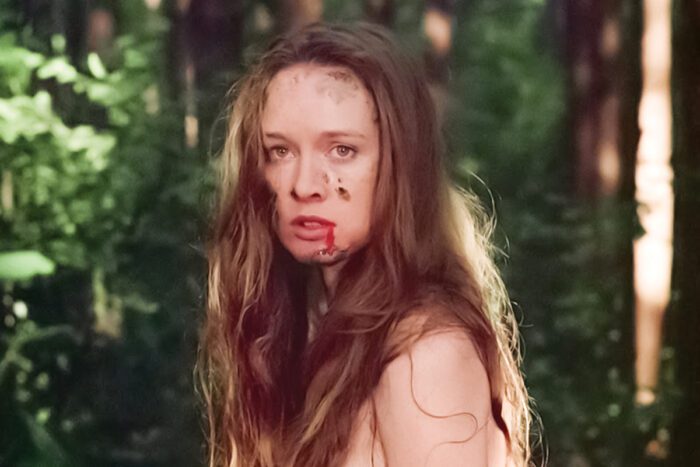 Victim Jennifer Hills (Camille Keaton) gets revenge on her attackers in I Spit on Your Grave (1978).