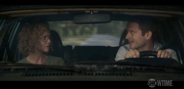 Walter and Misty in a car