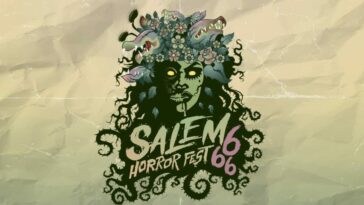 The Salem Horror Fest logo is a medusa with flowers in her hair instead of snakes