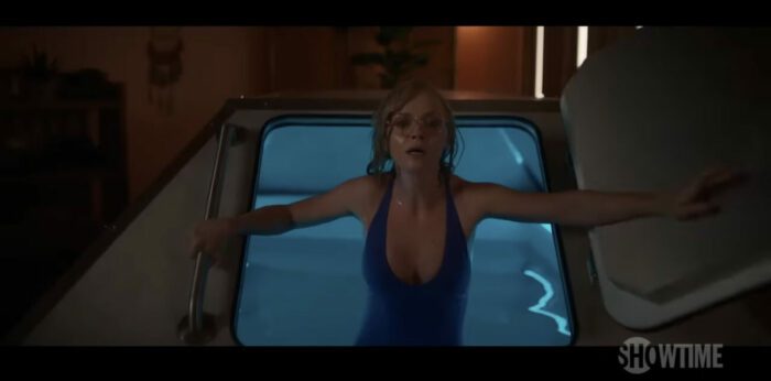 Misty emerges from the sensory deprivation chamber
