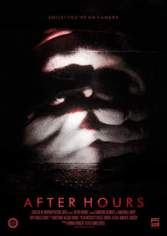 The After Hours poster shows a dimly lit face with a hand covering the mouth