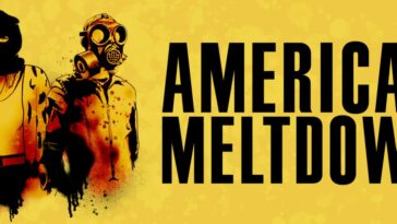 The banner for American Meltdown shows two masked individuals beside the title of the movie.