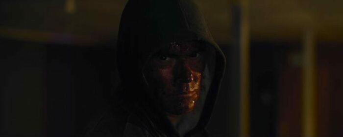 Bloodface is shown wearing a hoodie in Bliss of Evil