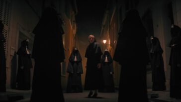 A nun surrounded by demon nuns