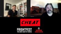 A Zoom Call with Nick Psinakis on the left and Hororr Obsessive's Sean Parker on the right