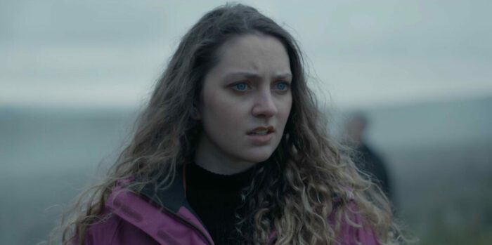 A girl looking scared