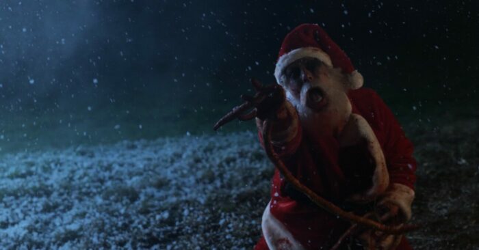Santa Claus reaching out for help