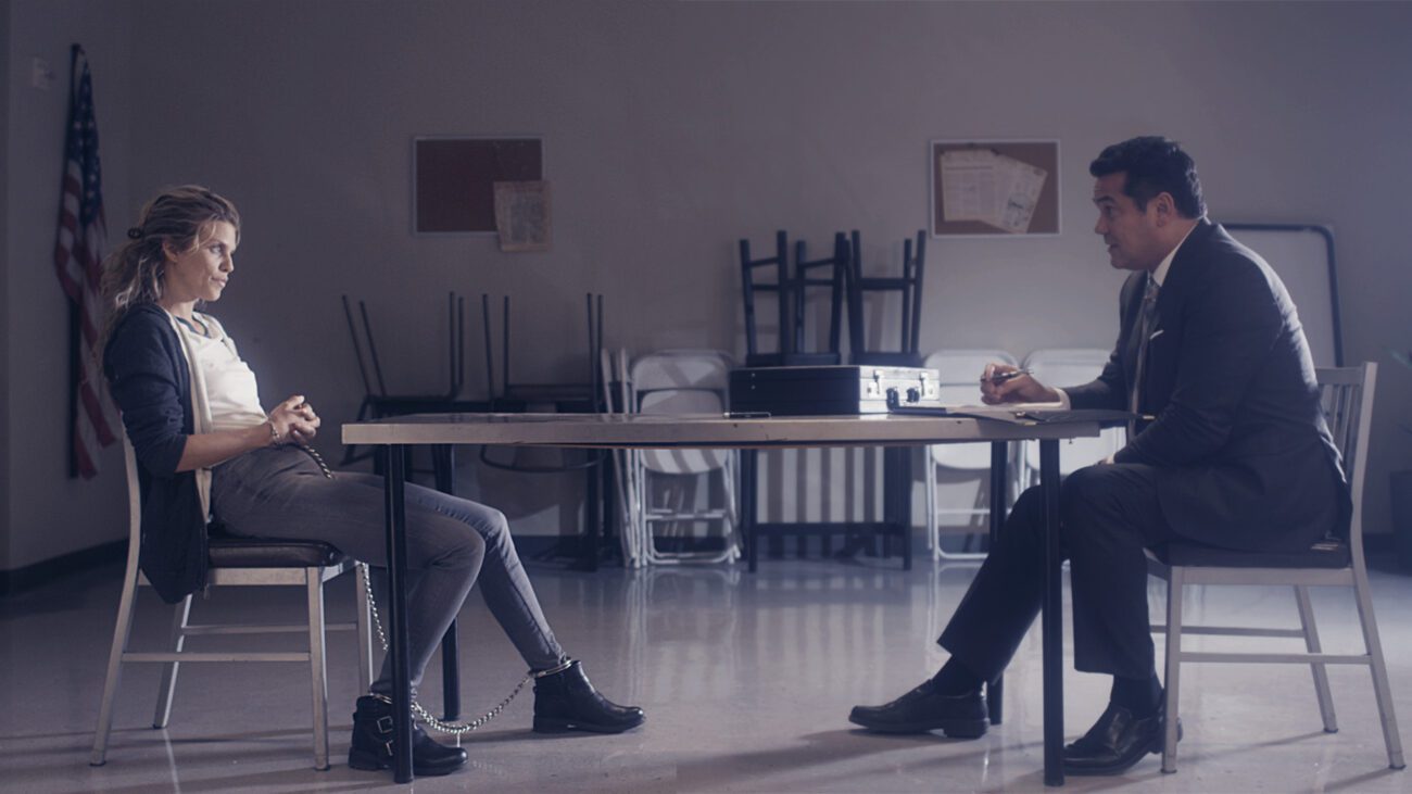 Two people sitting at a table