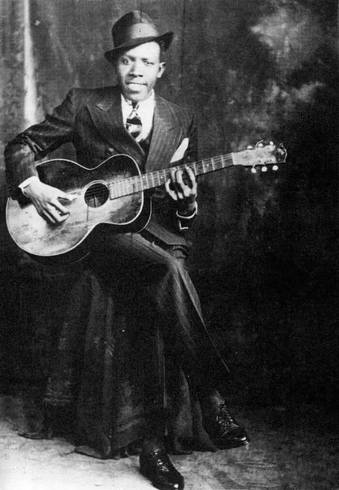 A portrait of Robert Johnson shot in Memphis, Tennessee