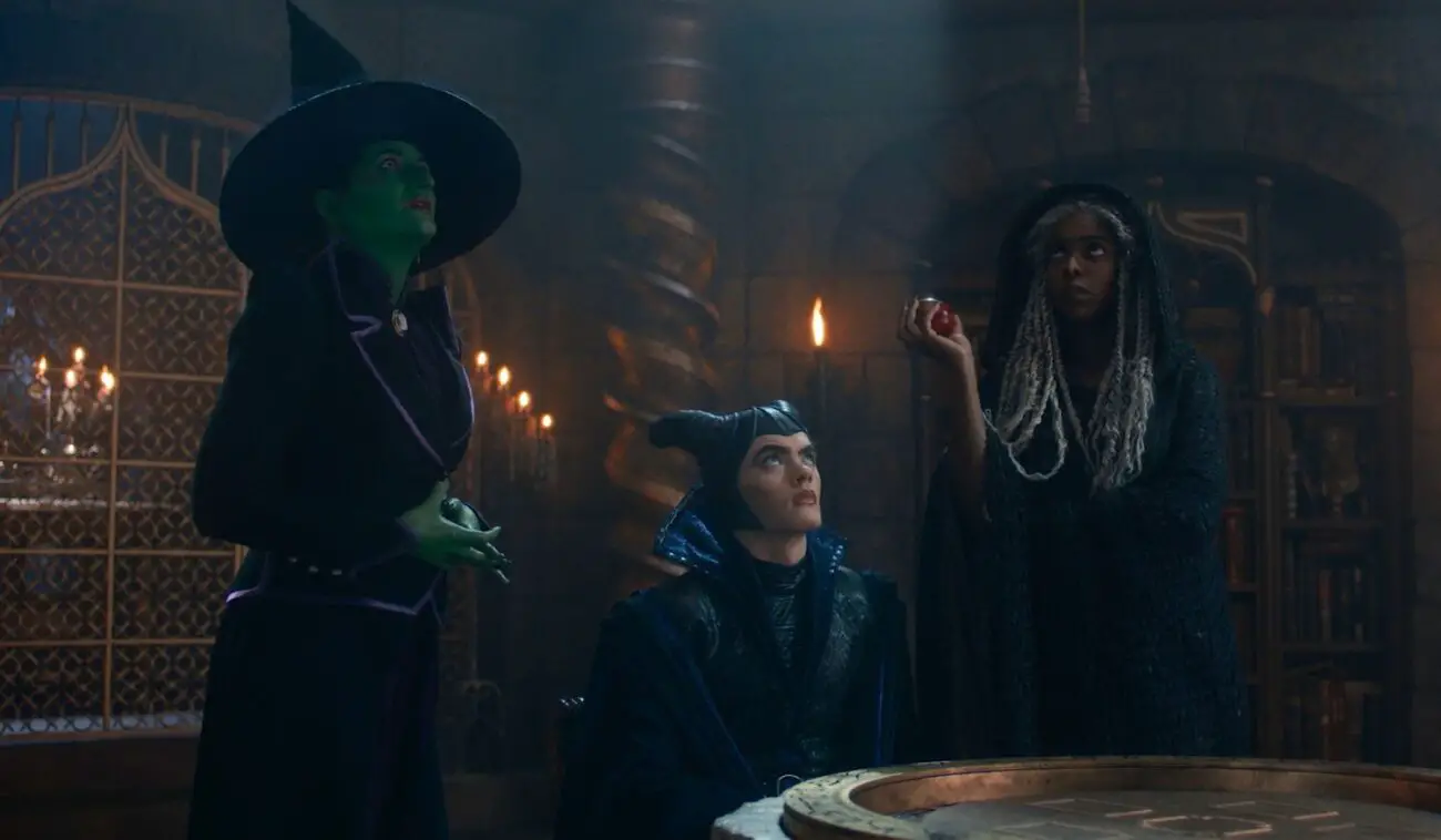 Agatha, Billy and Jen in the trial dressed as pop culture witches.